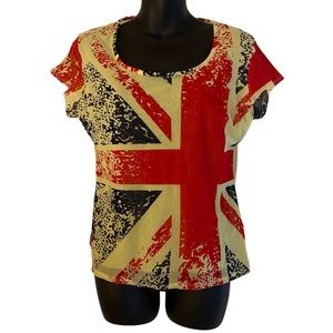CMD Union Jack mesh shirt, UK size 14 (US size 12), NWT